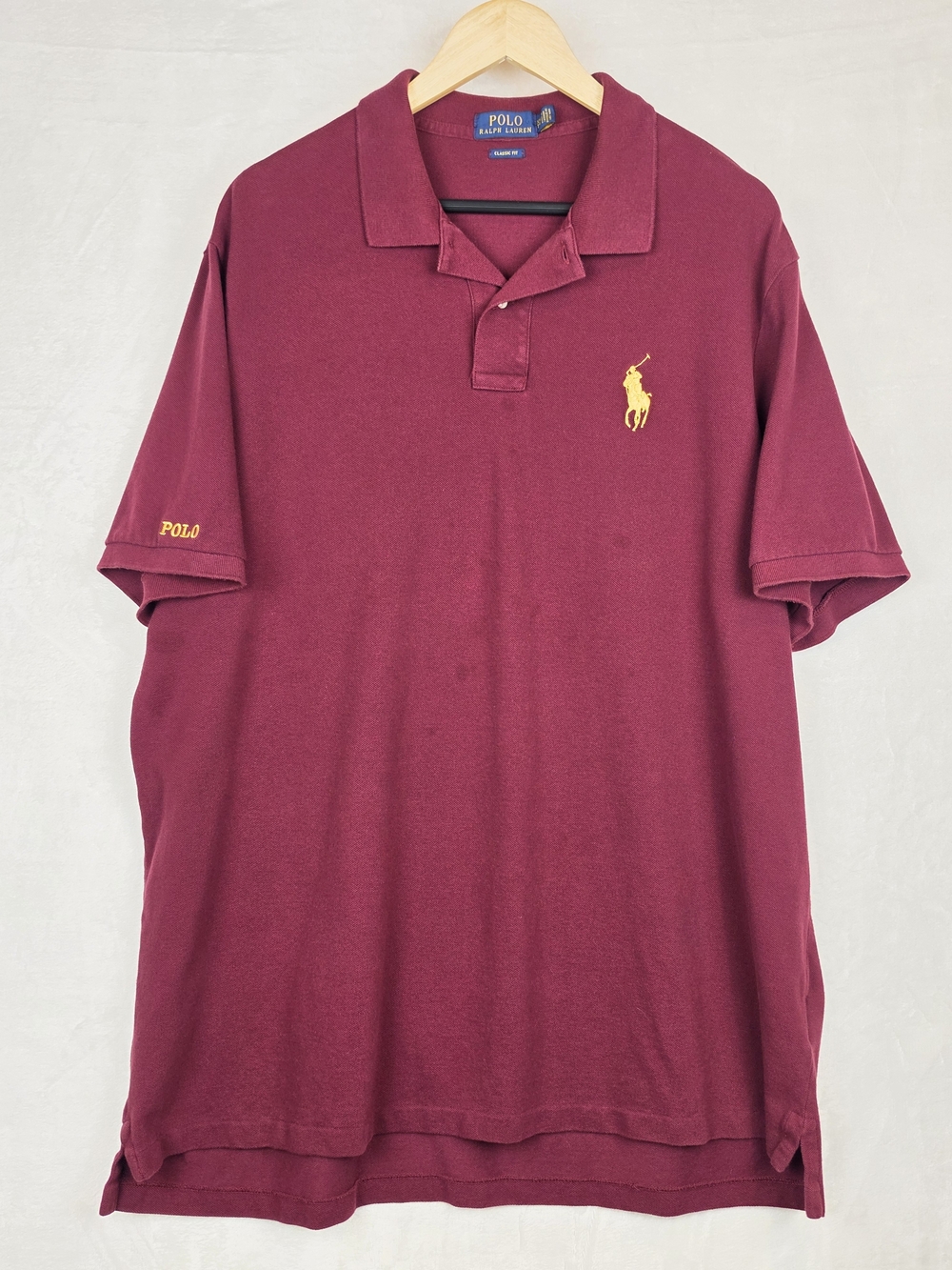 Polo Ralph Lauren Classic Fit Big Pony Polo Mens XXL Burgundy Cotton‎ Golf